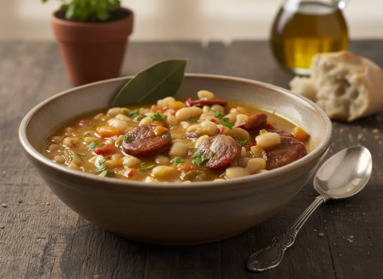 Alubias con verduras y chorizo