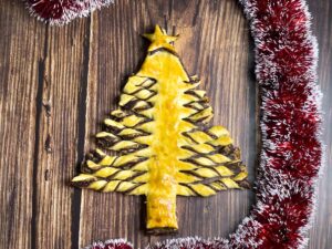 Árbol de navidad de hojaldre y chocolate
