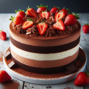 Tarta tres chocolates sin horno