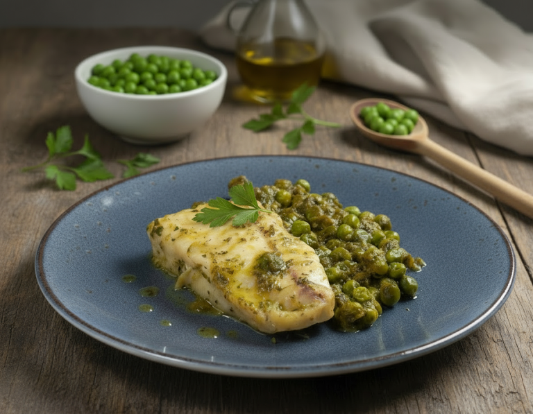 Merluza en salsa verde con guisantes: un clásico fácil y sabroso