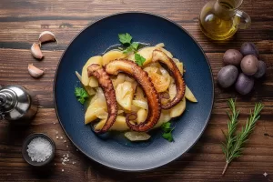 asado de pulpo con patatas