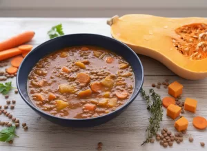 receta guiso de lentejas con verduras otoñales