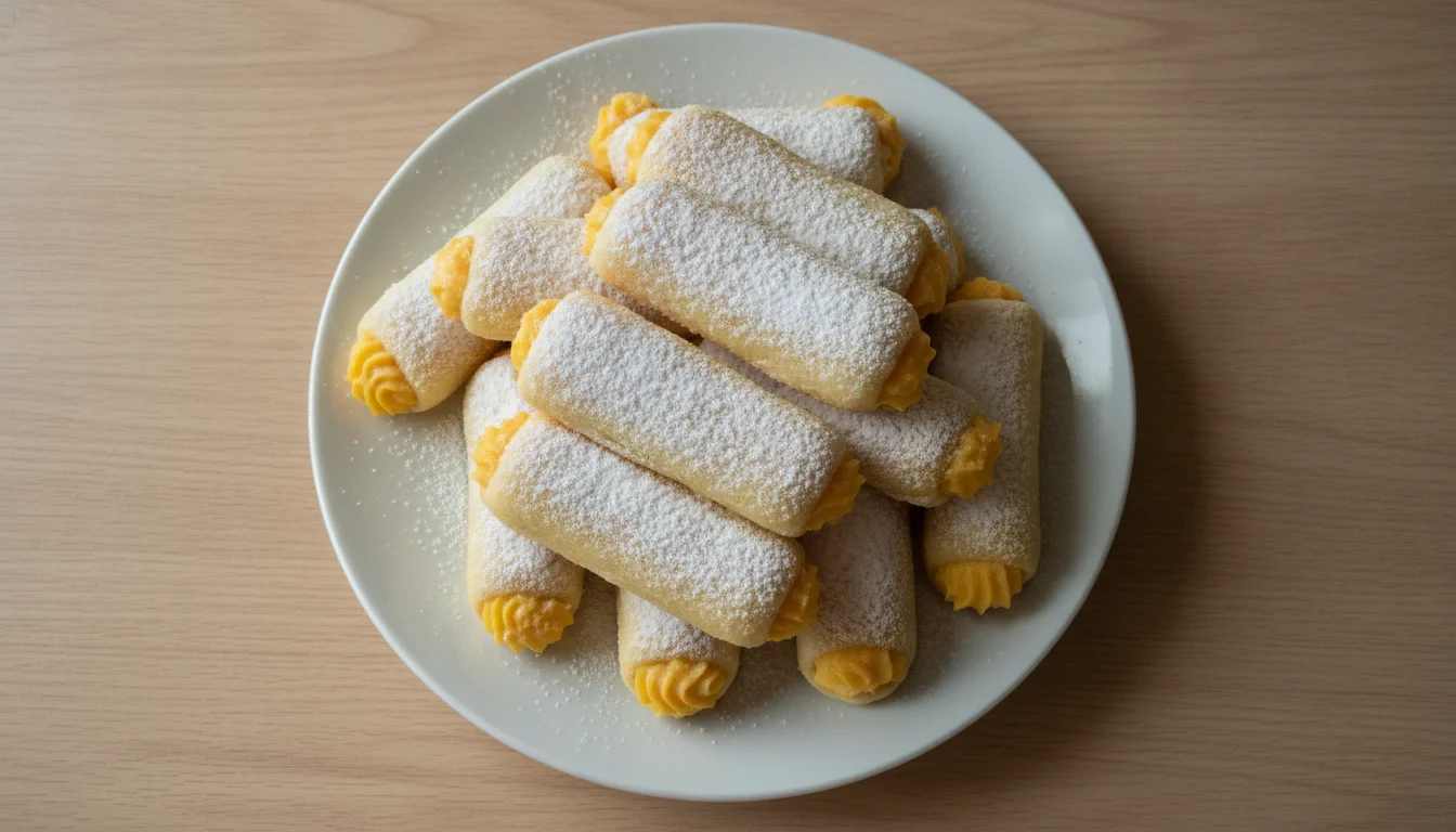 Huesos de santo caseros con relleno de yema